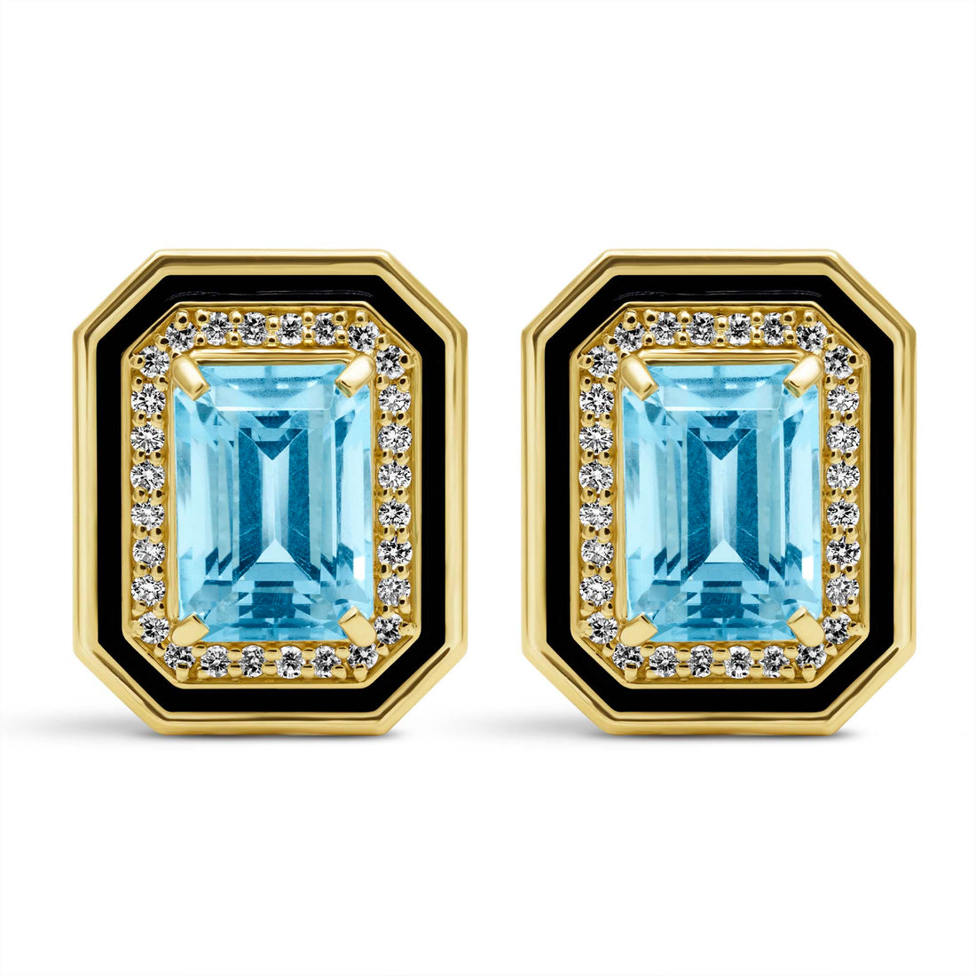 Earrings - Blue Topaz and Diamond (Enamel) | Singhvi Jewels