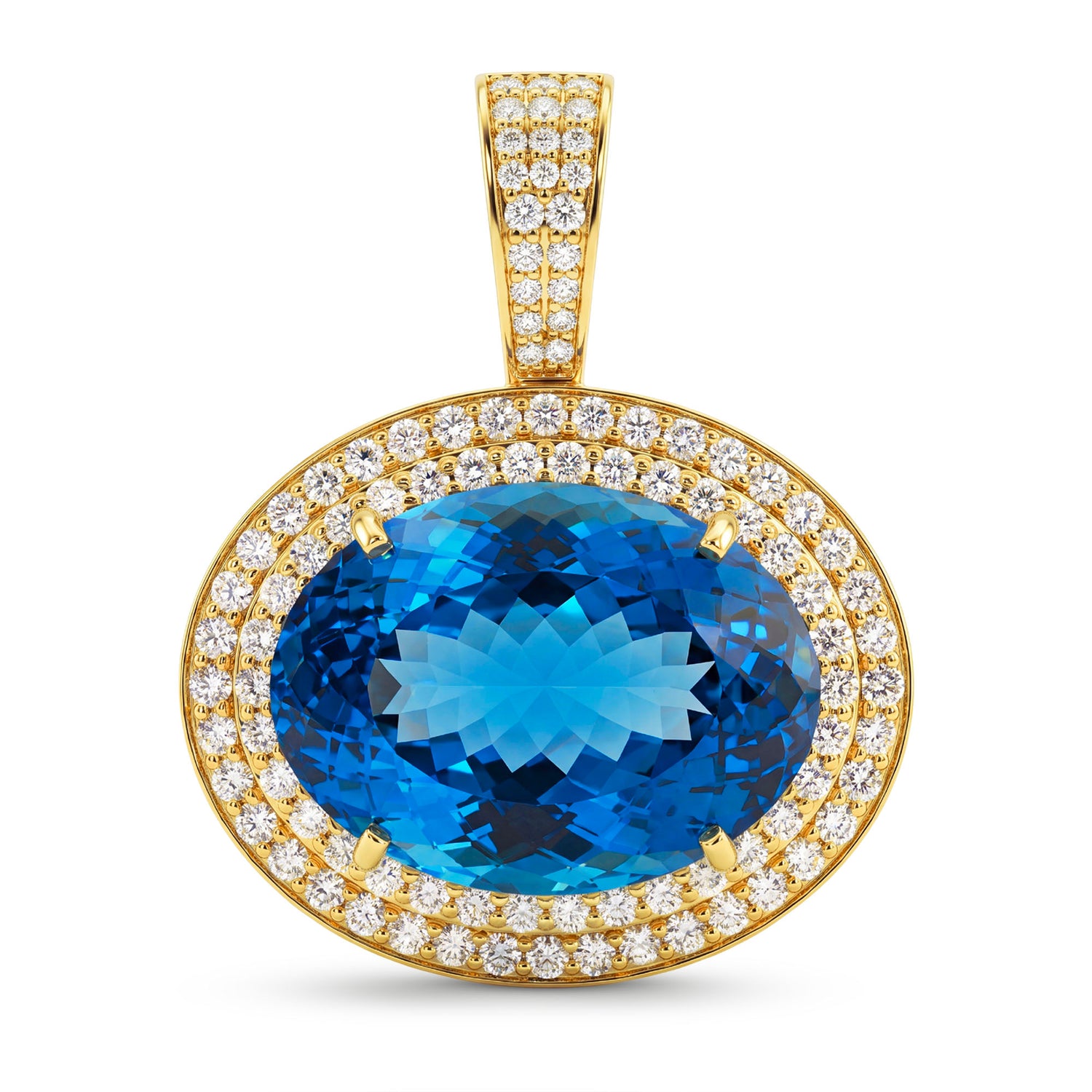 Pendant - Blue Topaz And Diamond | Singhvi Jewels