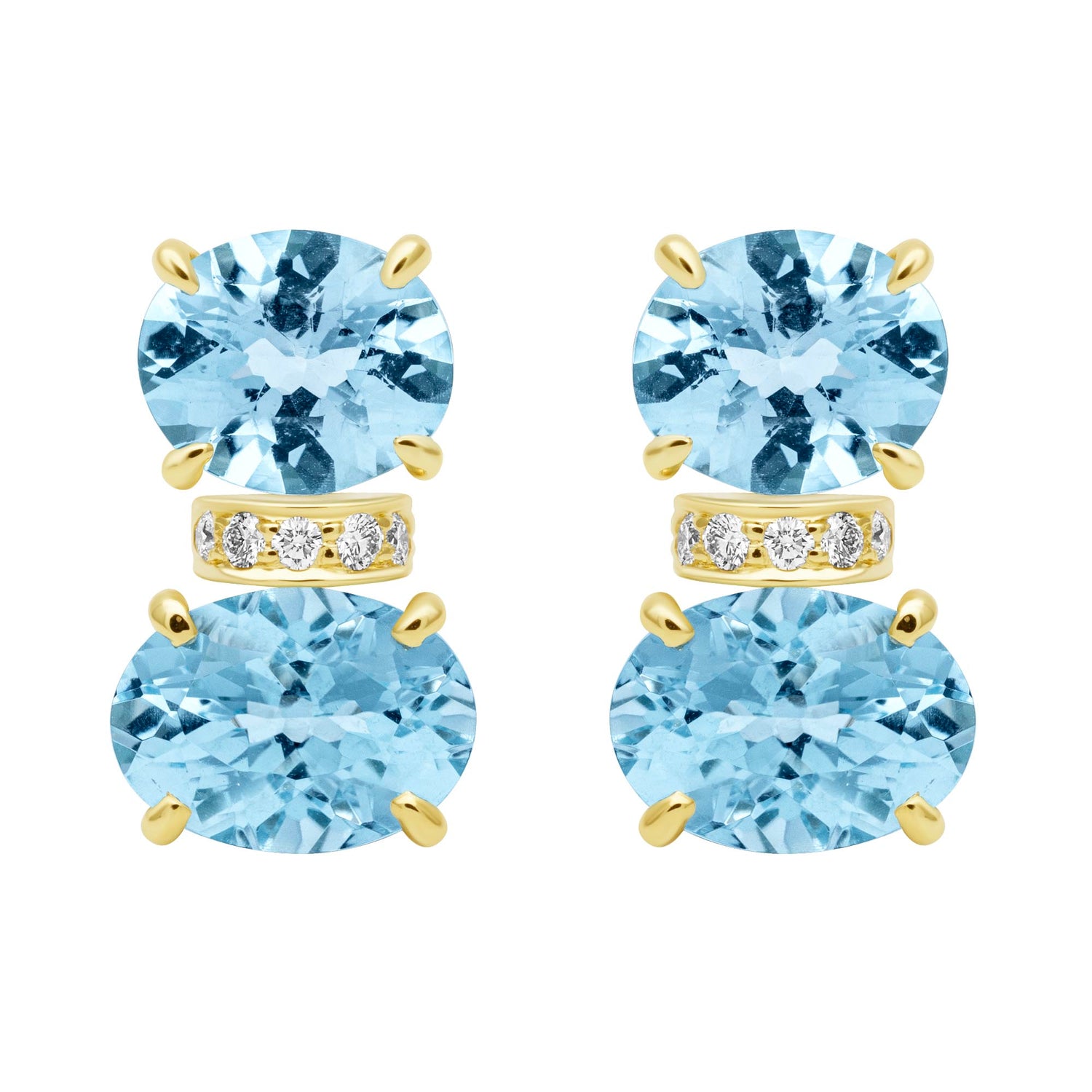 Earrings - Blue Topaz And Diamond (2409A) | Singhvi Jewels