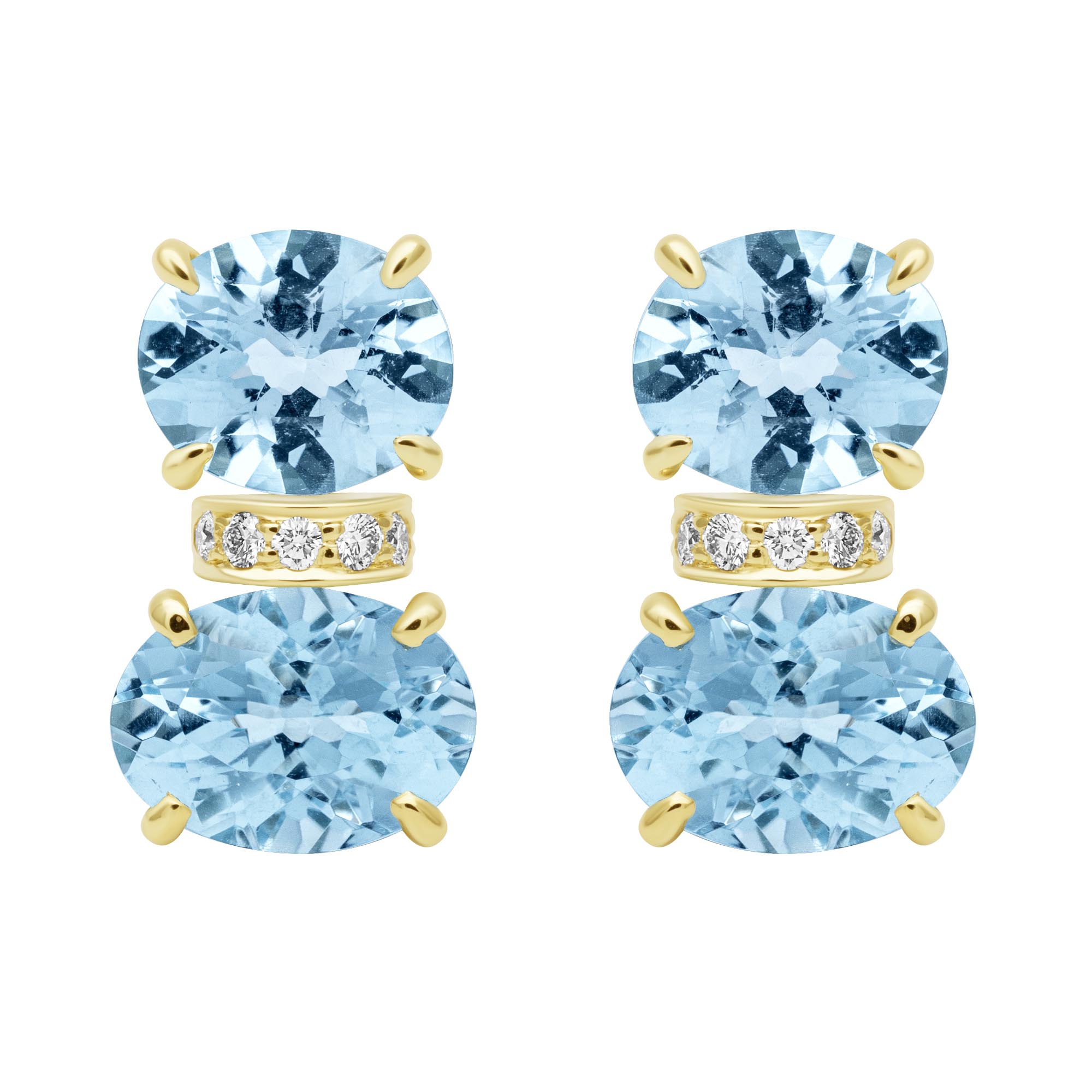 Earrings - Blue Topaz And Diamond (2409A) | Singhvi Jewels