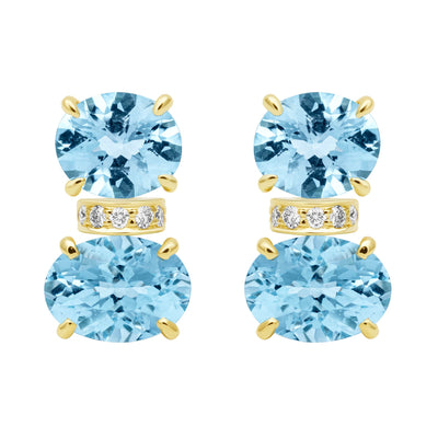 Earrings - Blue Topaz And Diamond (2409A)