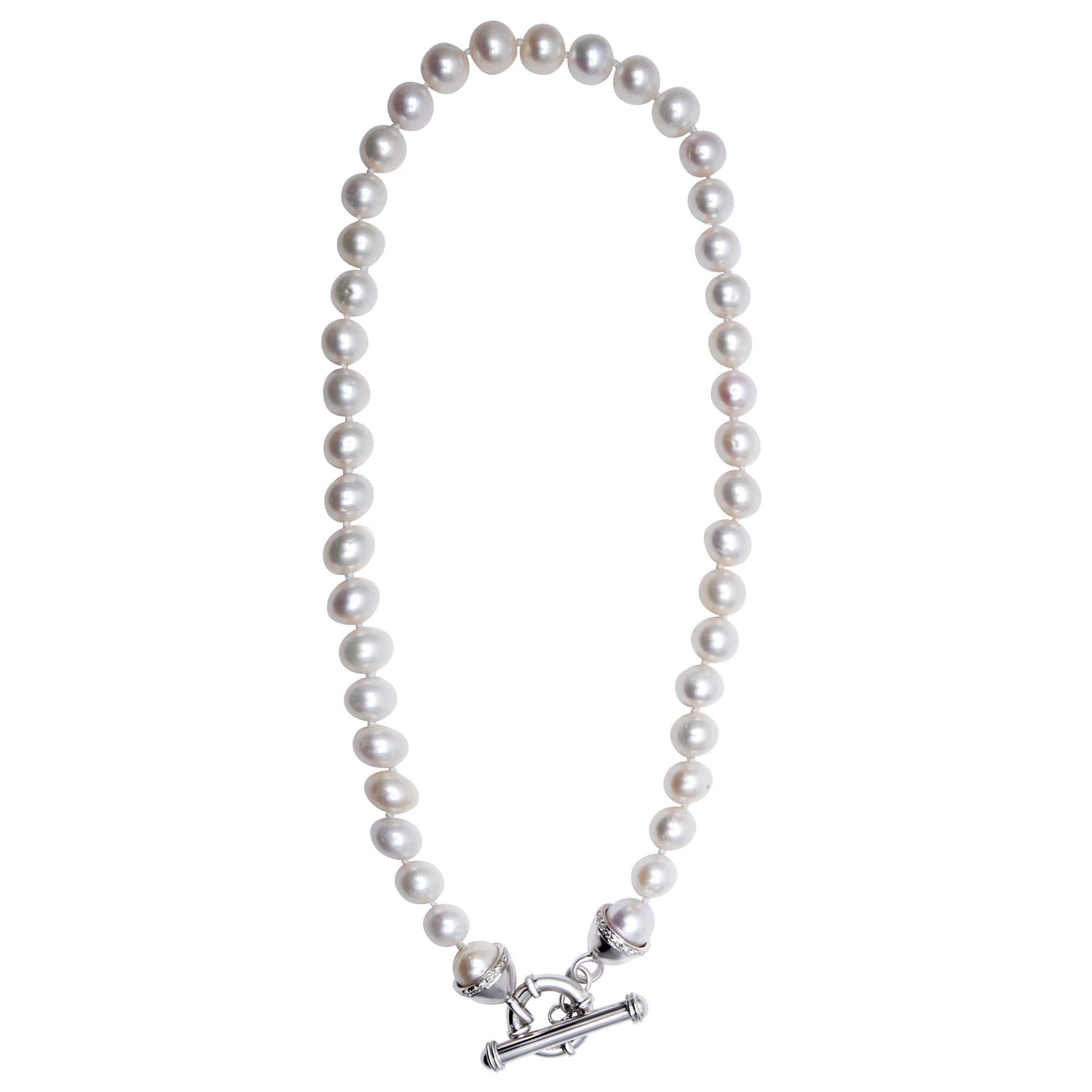 Toggle Necklace - Fresh Water Pearls And Diamond (327CS) | Singhvi Jewels