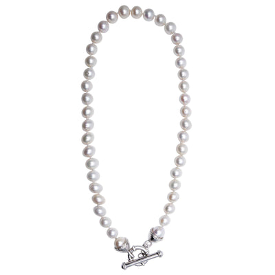 Toggle Necklace - Fresh Water Pearls And Diamond (327CS)