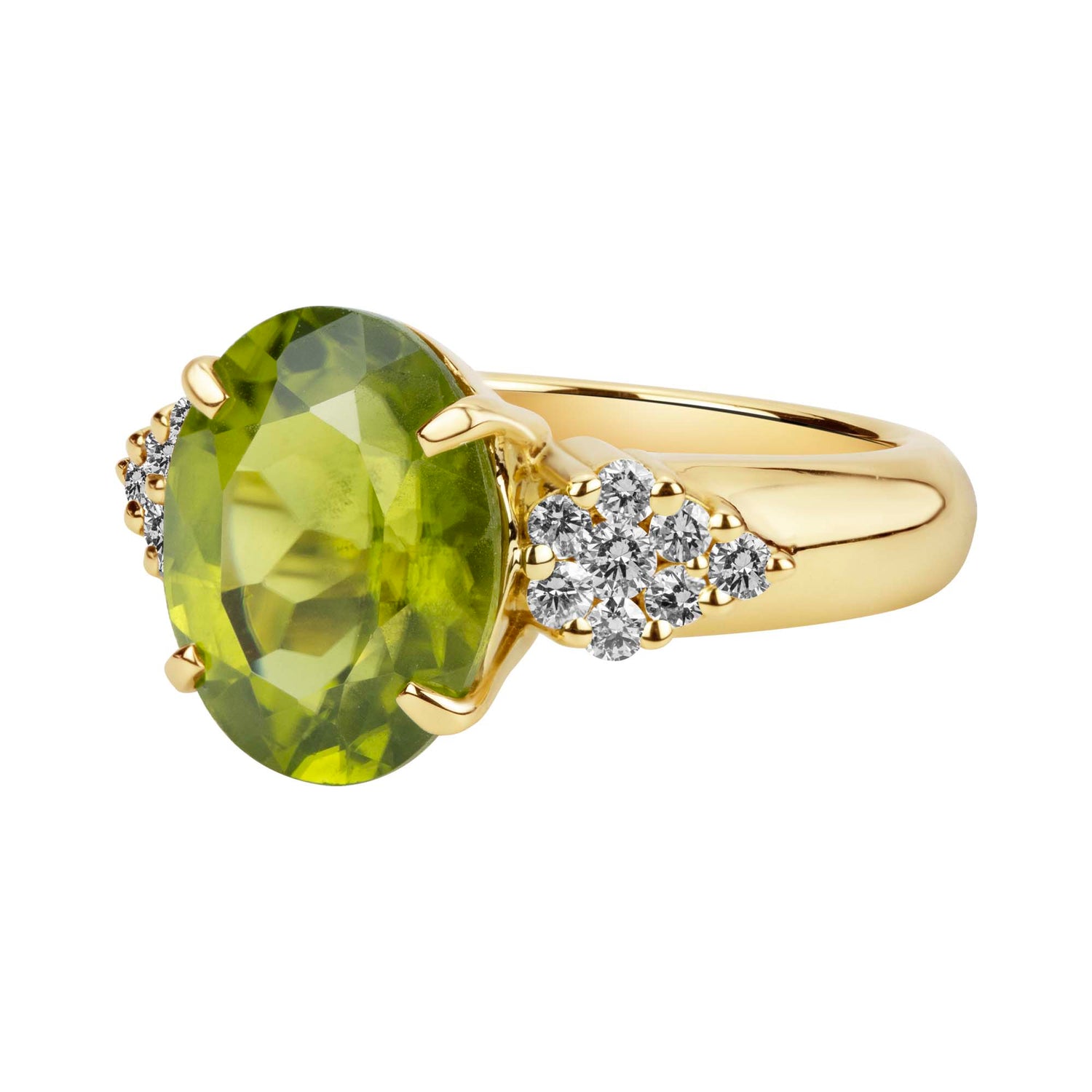 Ring - Peridot And Diamond (2380J) | Singhvi Jewels