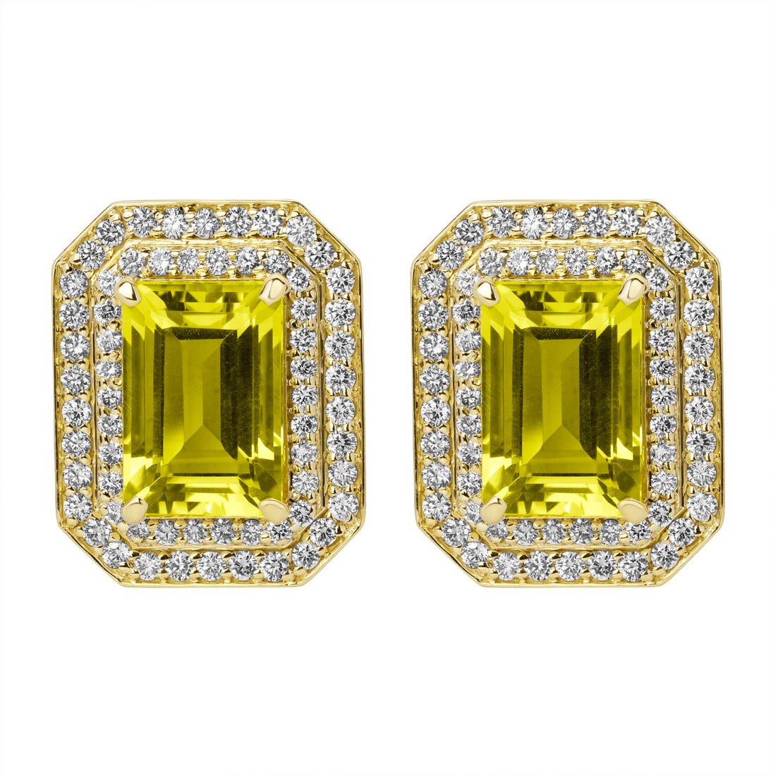 Earrings - Lemon Quartz and Diamond | Singhvi Jewels