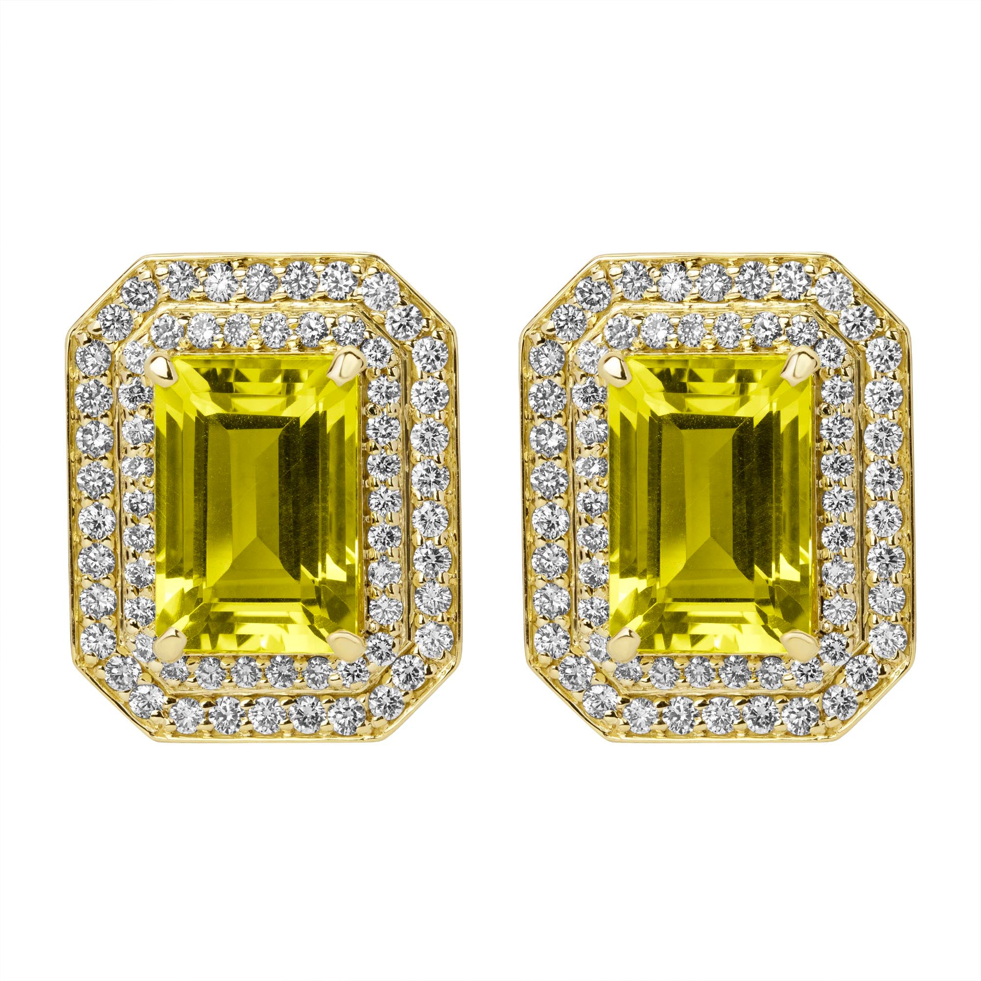 Earrings - Lemon Quartz and Diamond | Singhvi Jewels