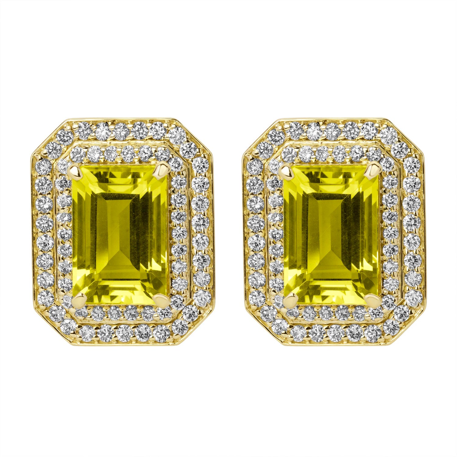 Earrings - Lemon Quartz And Diamond (2391F) | Singhvi Jewels