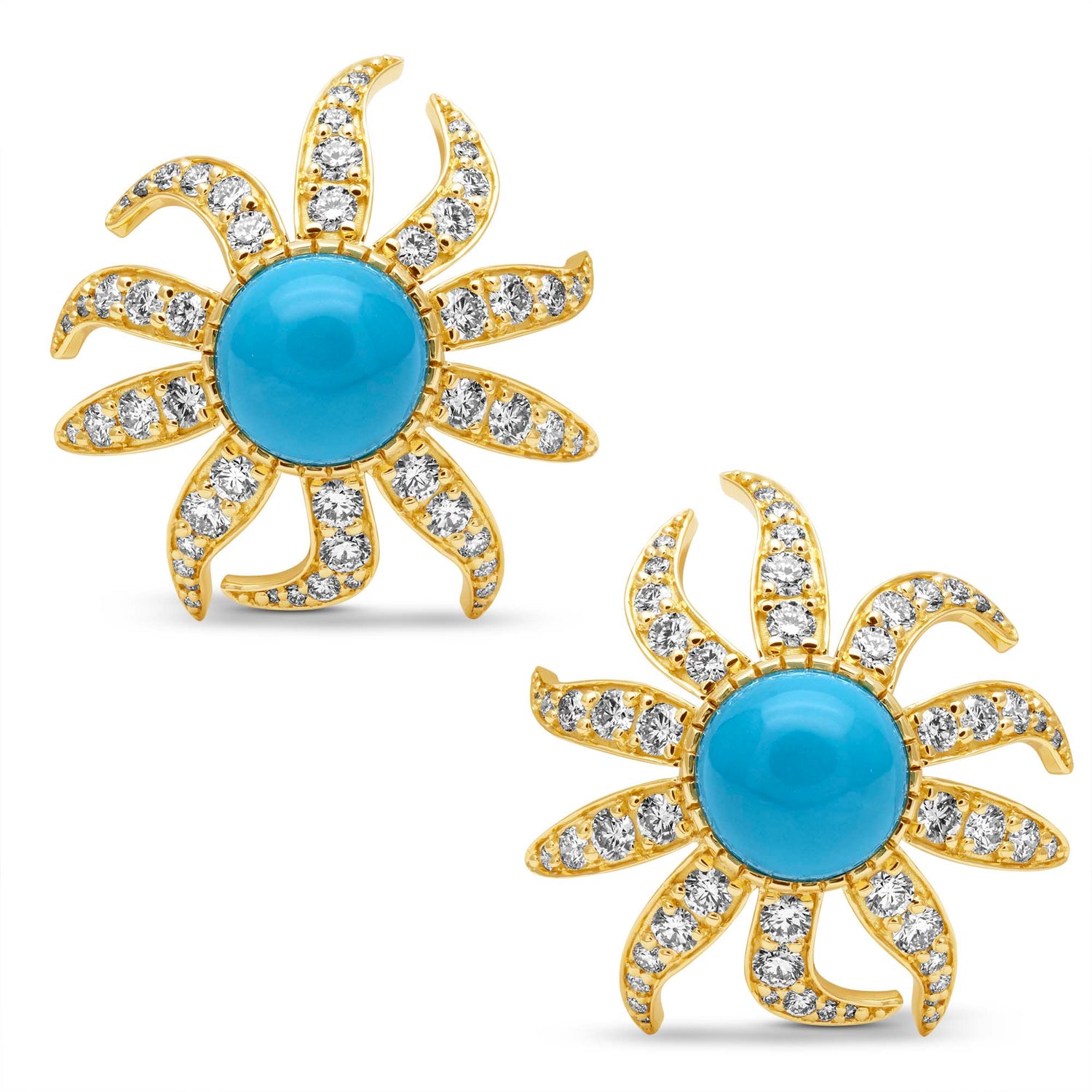 Earrings - Turquoise And Diamond | Singhvi Jewels