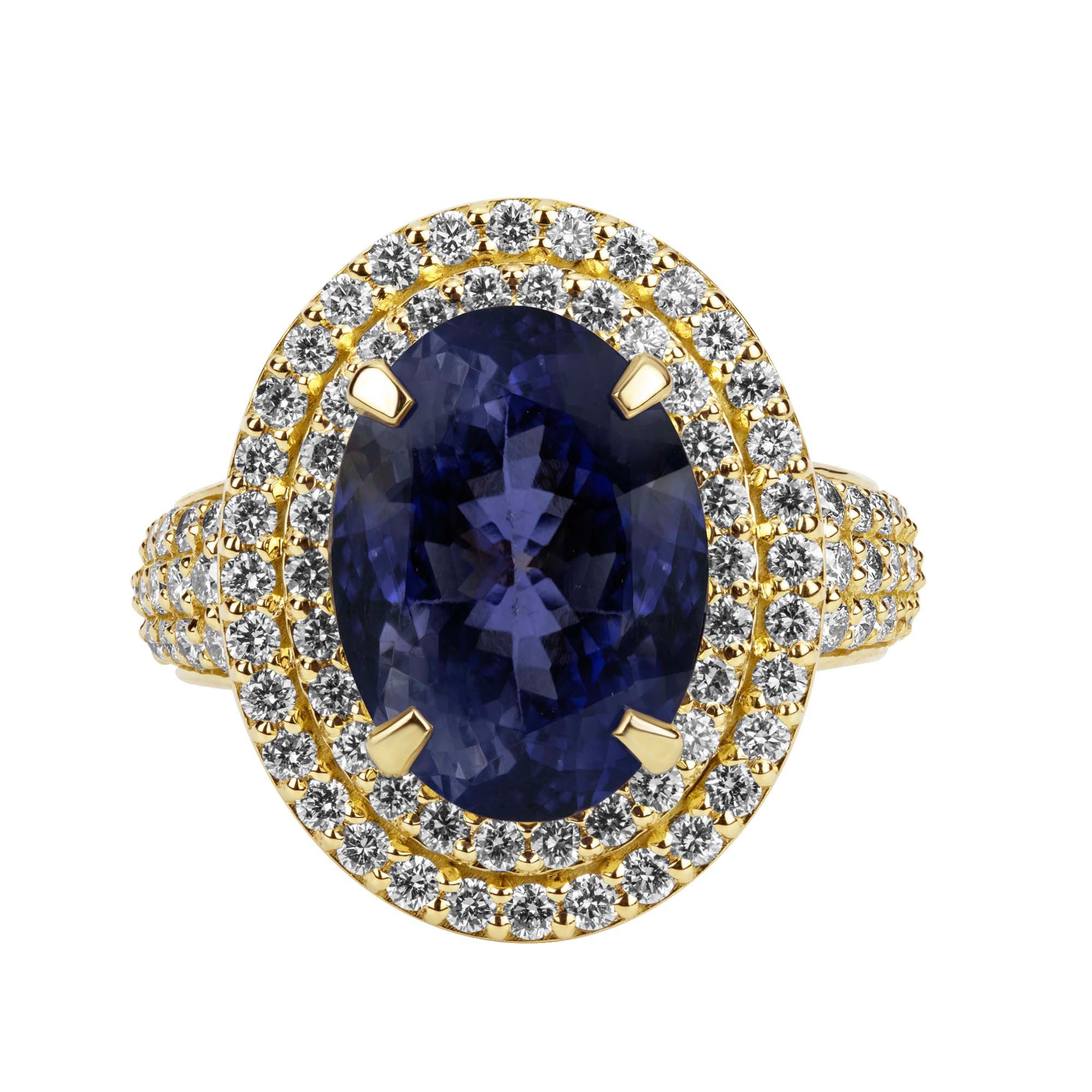 Ring - Iolite And Diamond (2380F) | Singhvi Jewels