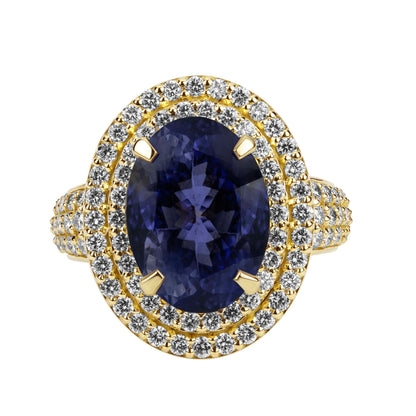 Ring - Iolite And Diamond (2380F) | Singhvi Jewels