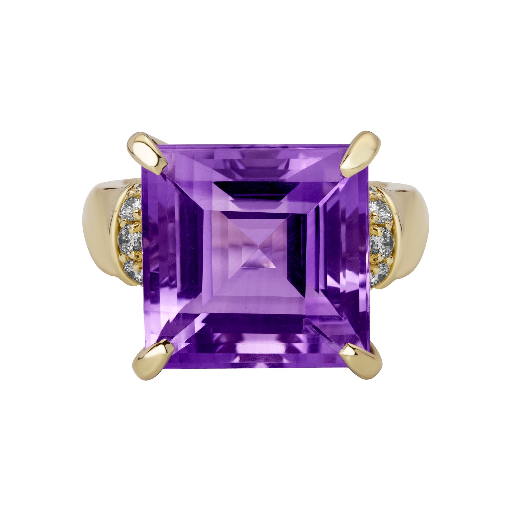 Ring - Amethyst And Diamond (2391B) | Singhvi Jewels