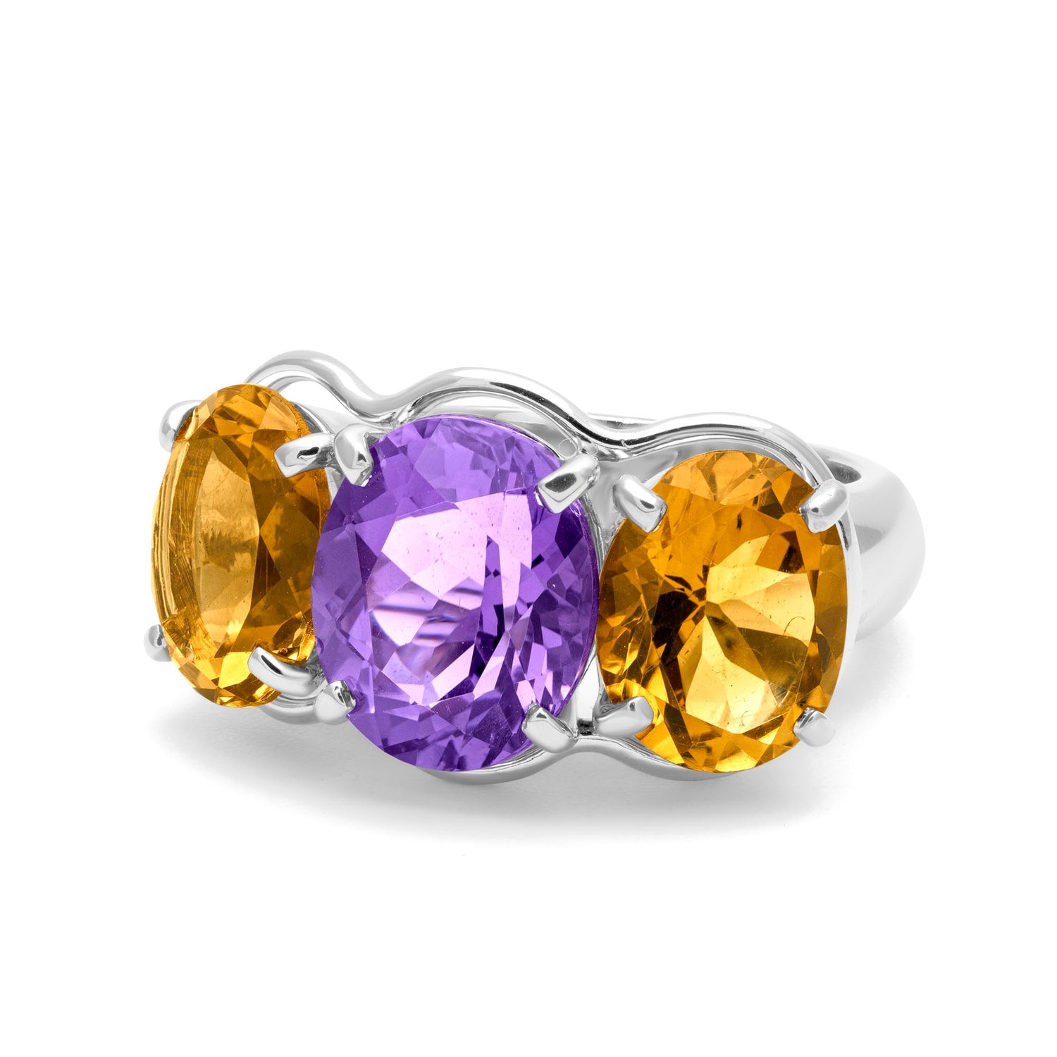 Ring - Amethyst And Citrine | Singhvi Jewels