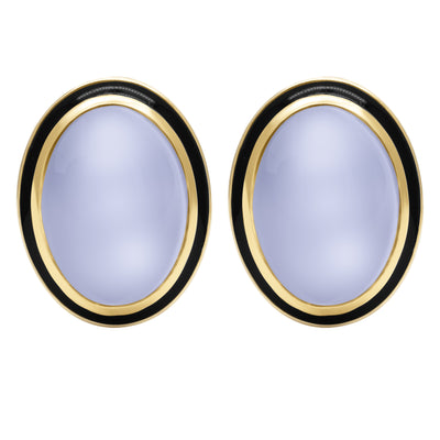 Earrings - Chalcedony (Enamel)