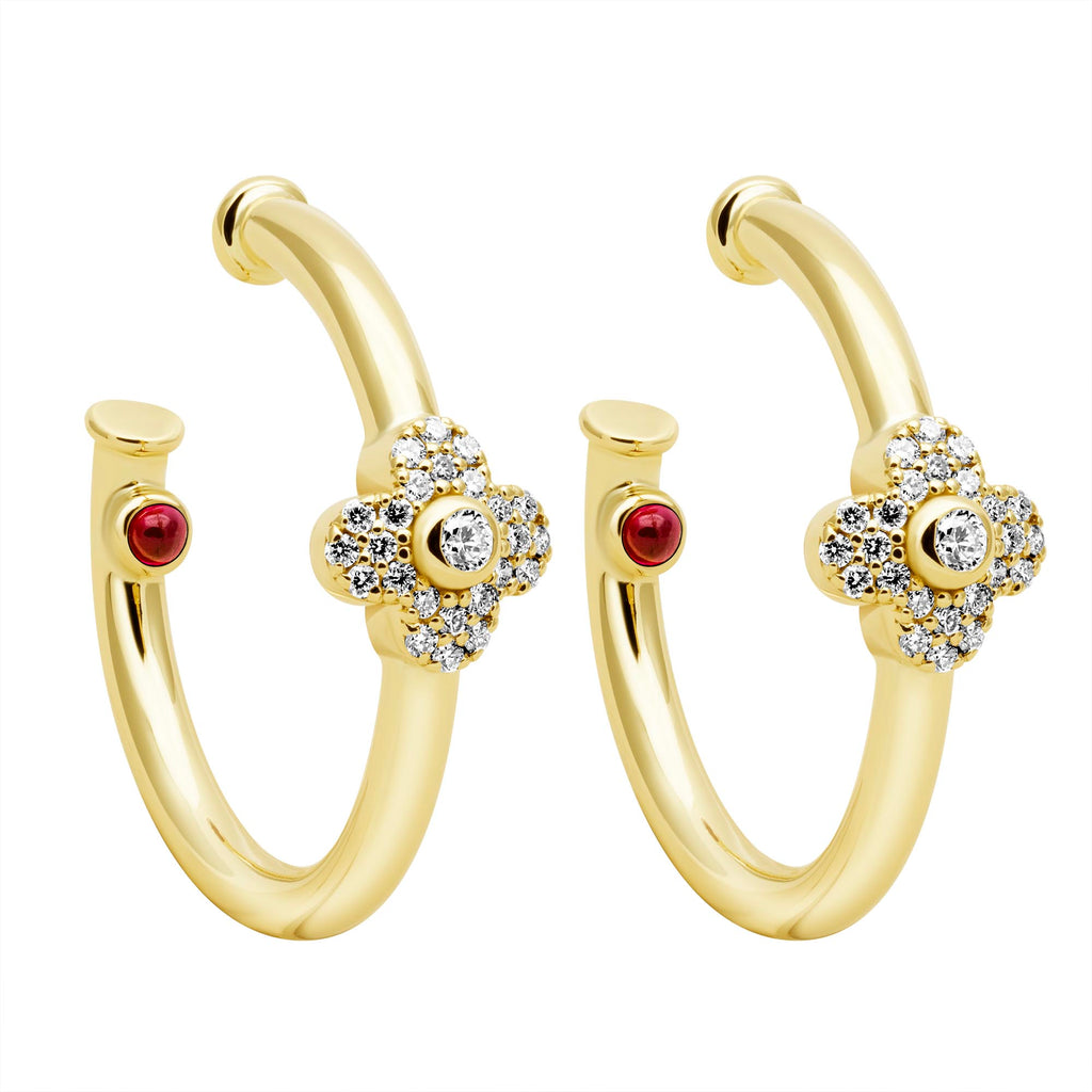 Earrings - Diamond & Ruby