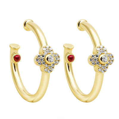 Earrings - Diamond And Ruby