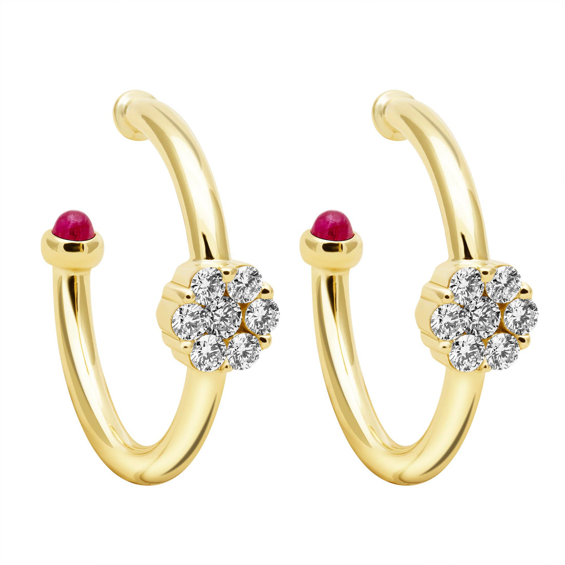 Earrings - Diamond and Ruby | Singhvi Jewels