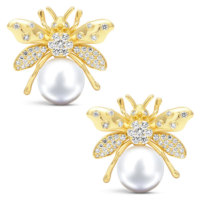 Earrings - South Sea Pearl  And Diamond (2449E)