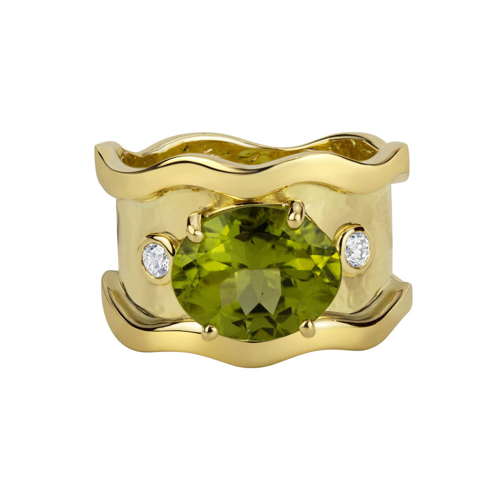 Repair - Peridot and Diamond in 18K Gold (2100P)