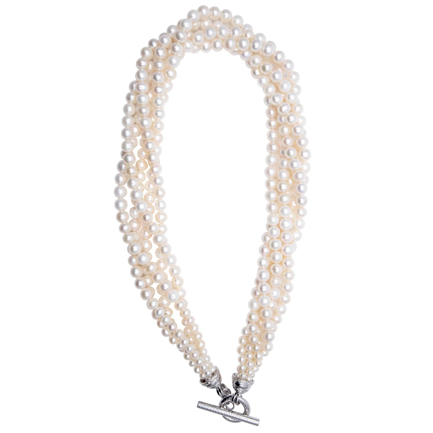Toggle Necklace - Fresh Water Pearls And Diamond (327DS) | Singhvi Jewels