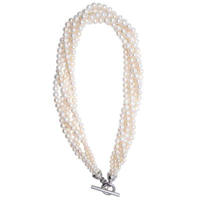 Toggle Necklace - Fresh Water Pearls And Diamond (327DS)