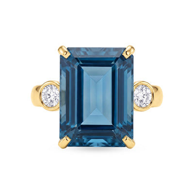 Ring - Blue Topaz And Diamond