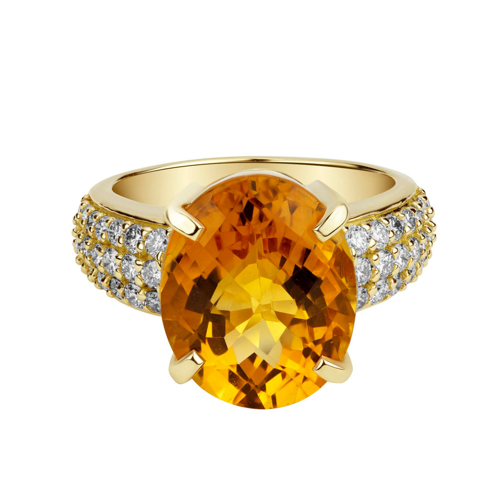 Ring - Citrine And Diamond
