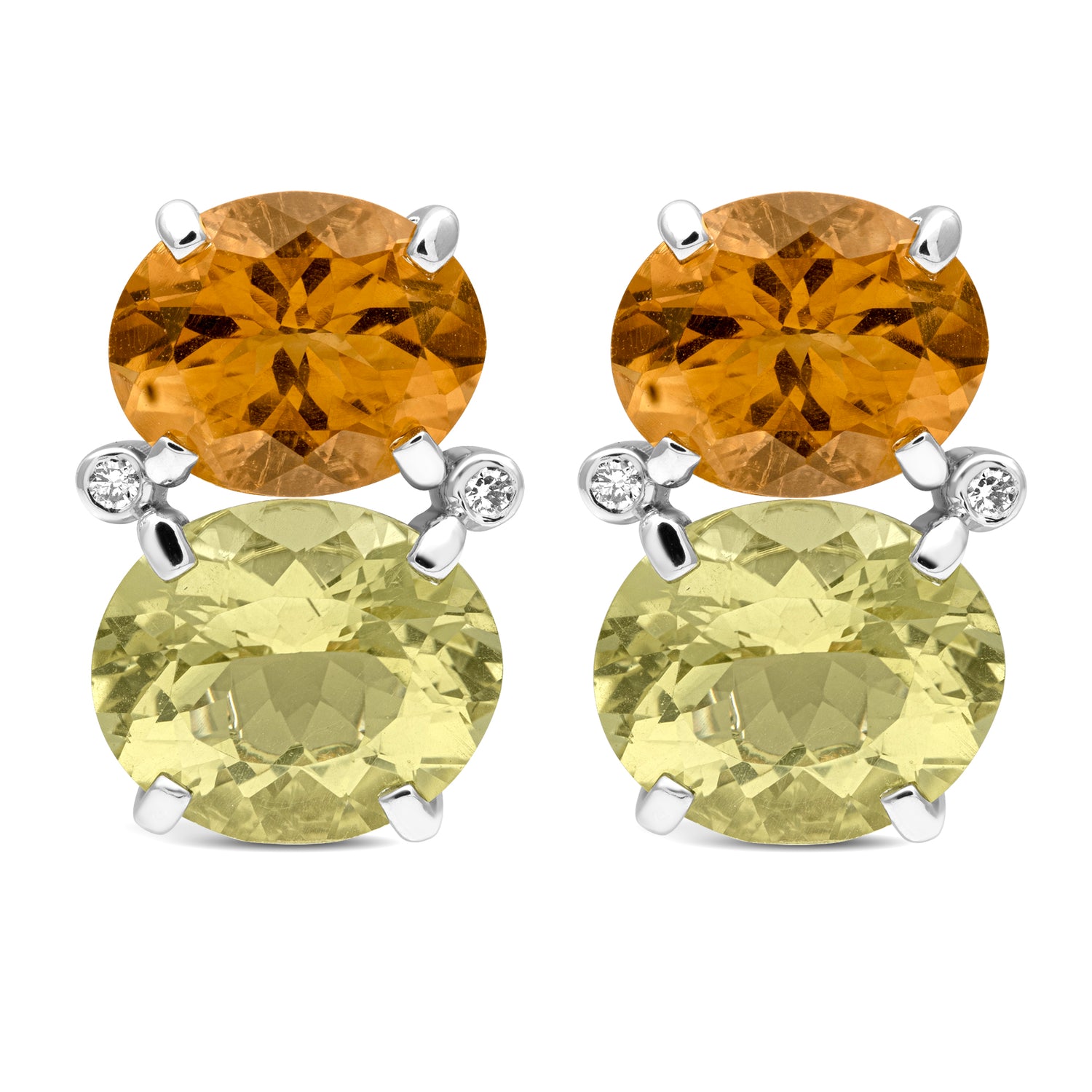 Earrings - Citrine, Lemon Quartz And Diamond | Singhvi Jewels