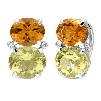 Earrings - Citrine, Lemon Quartz And Diamond | Singhvi Jewels