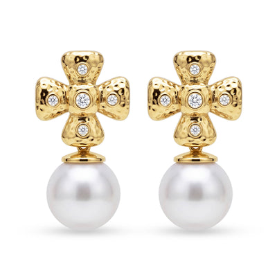Earrings - South Sea Pearl And Diamond