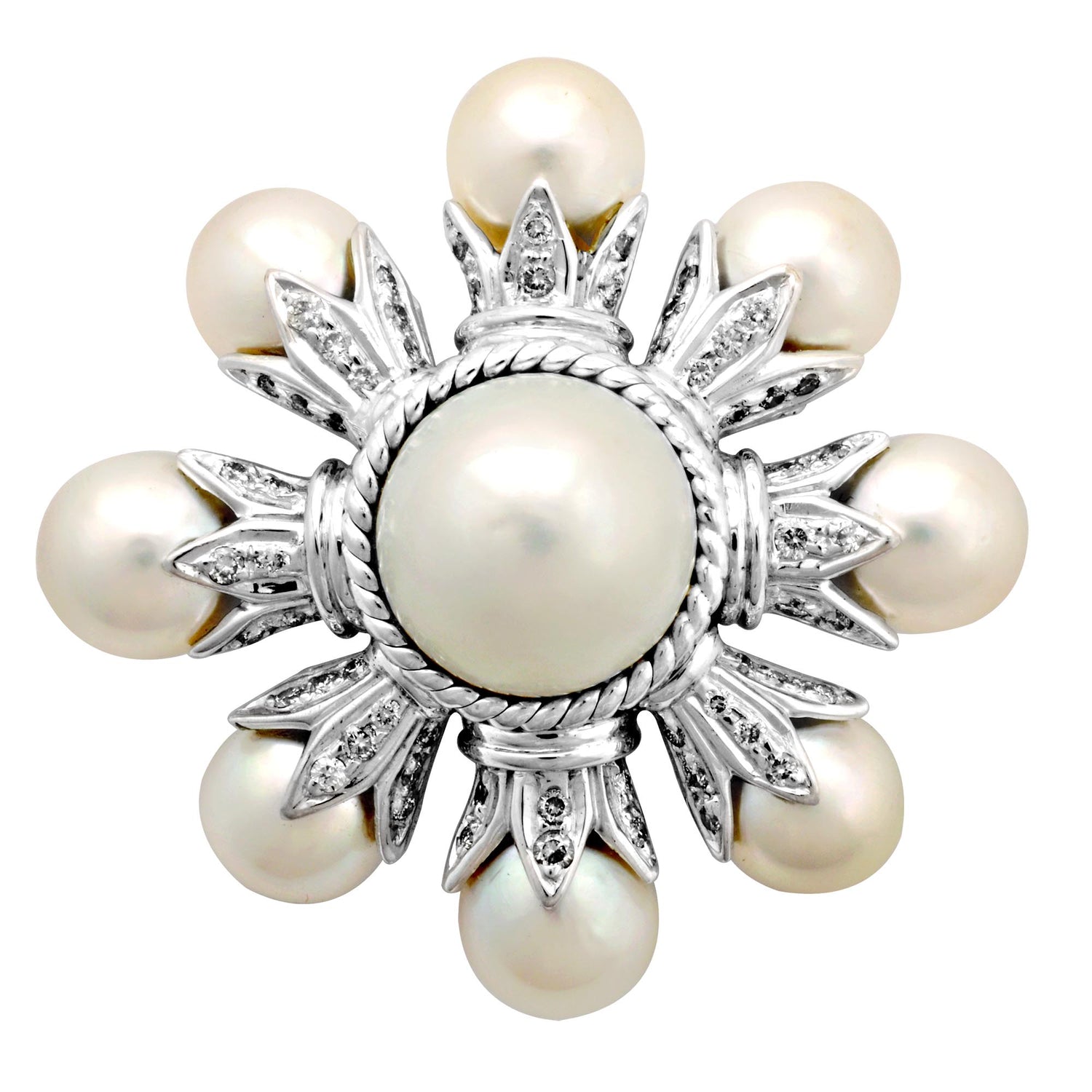 Brooch - South Sea Pearl And Diamond