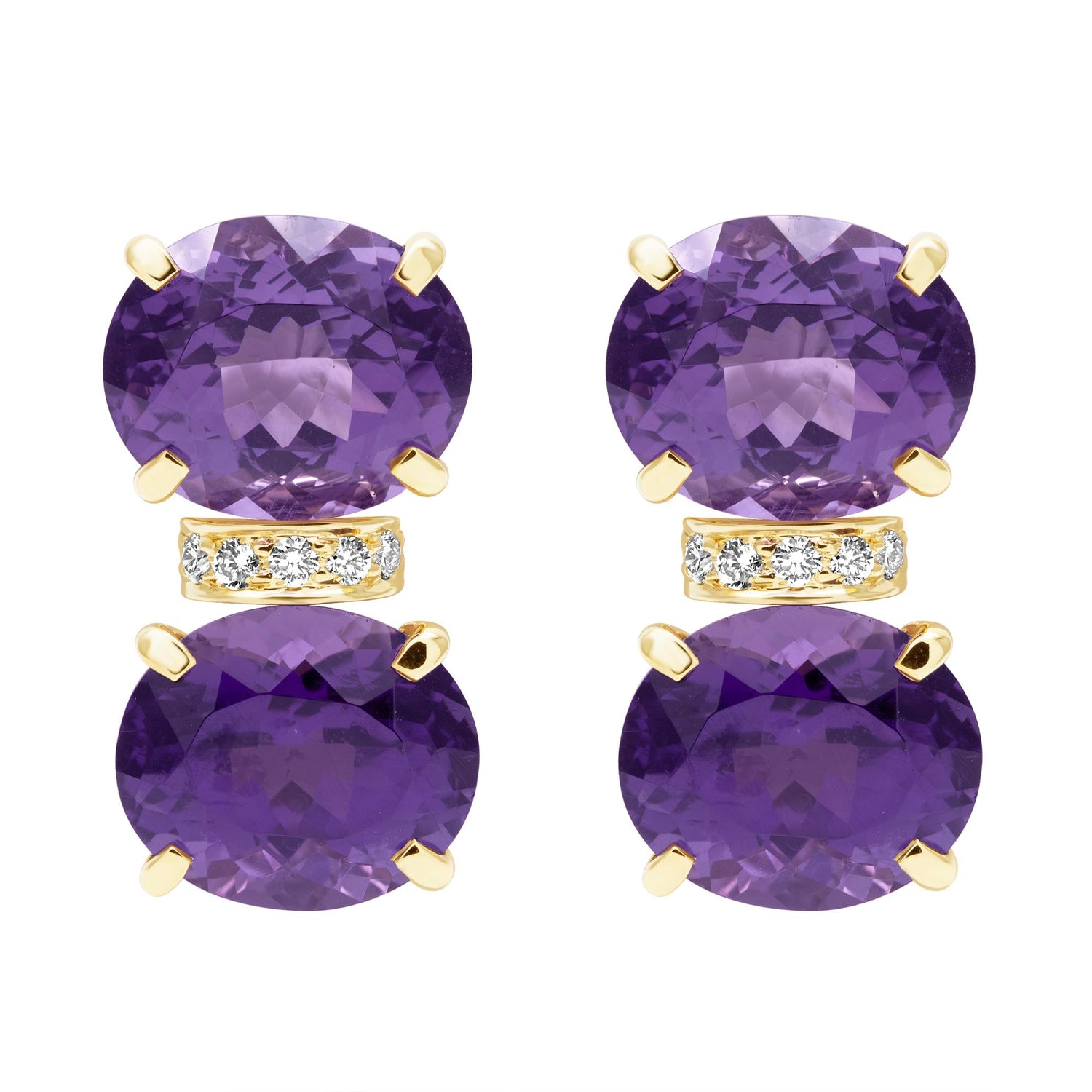 Earrings - Amethyst And Diamond | Singhvi Jewels