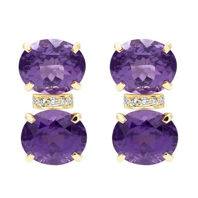 Earrings - Amethyst And Diamond