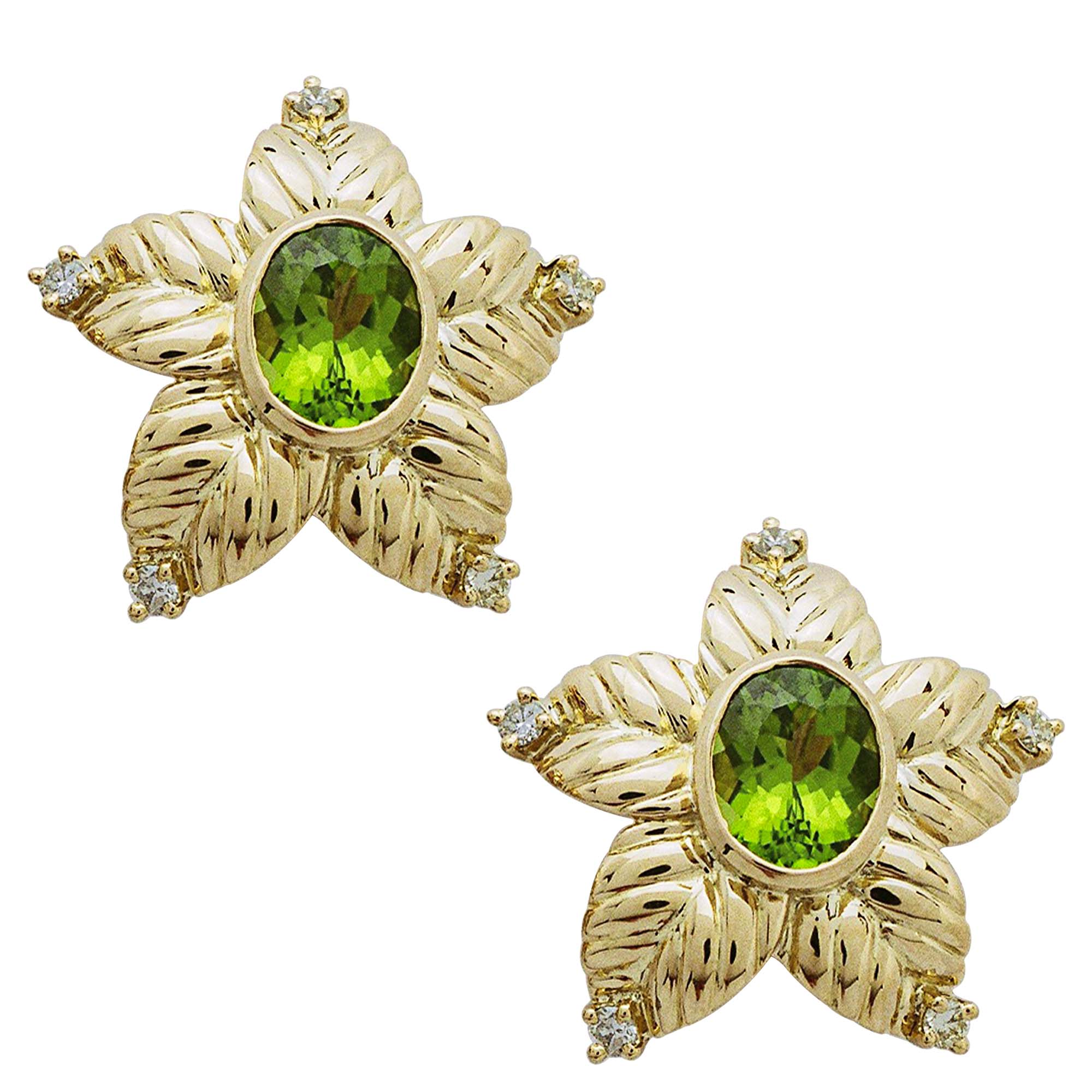 Earrings-Peridot and Diamond (959E) | Singhvi Jewels