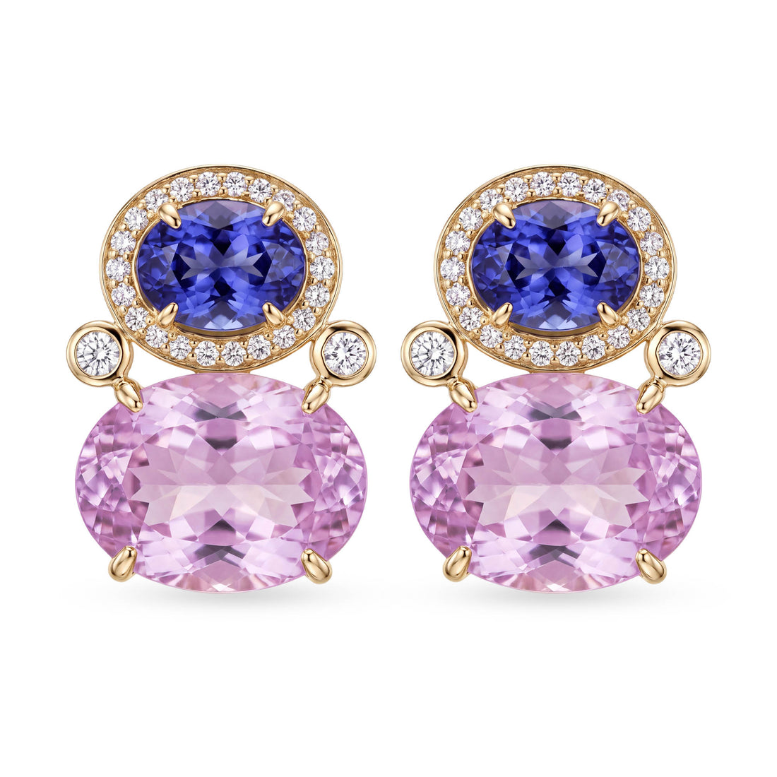 Earrings - Kunzite, Tanzanite And Diamond | Singhvi Jewels