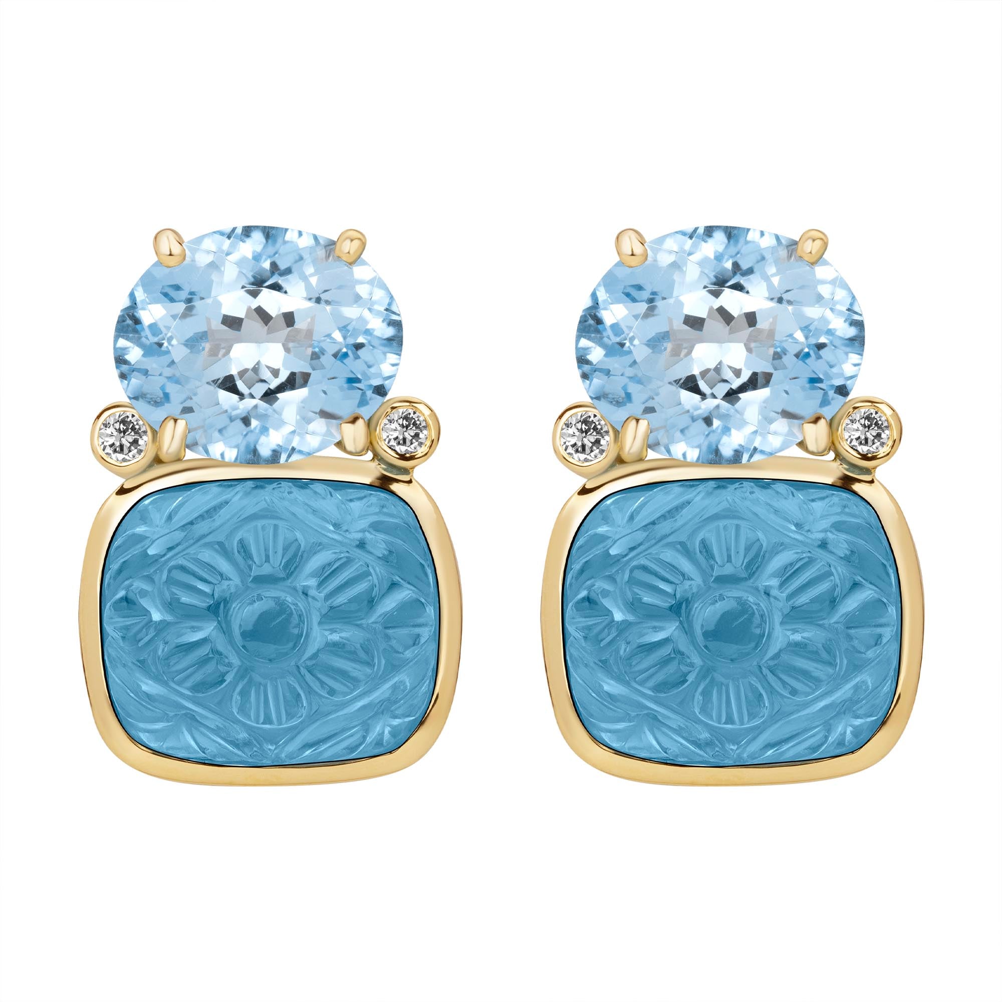 Earrings - Blue Topaz And Diamond (2386A) | Singhvi Jewels
