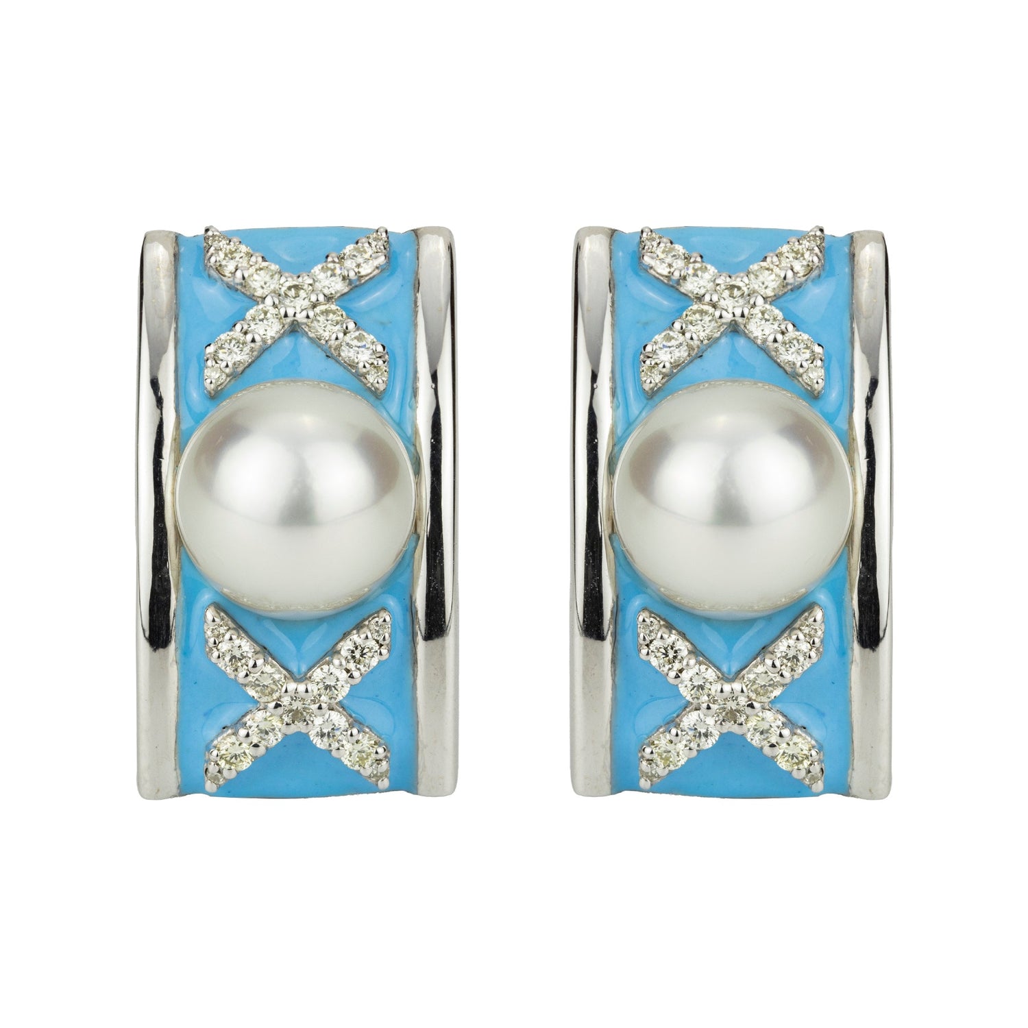 Repair - Earrings - South Sea Pearl And Diamond (enamel) (299DS) | Singhvi Jewels