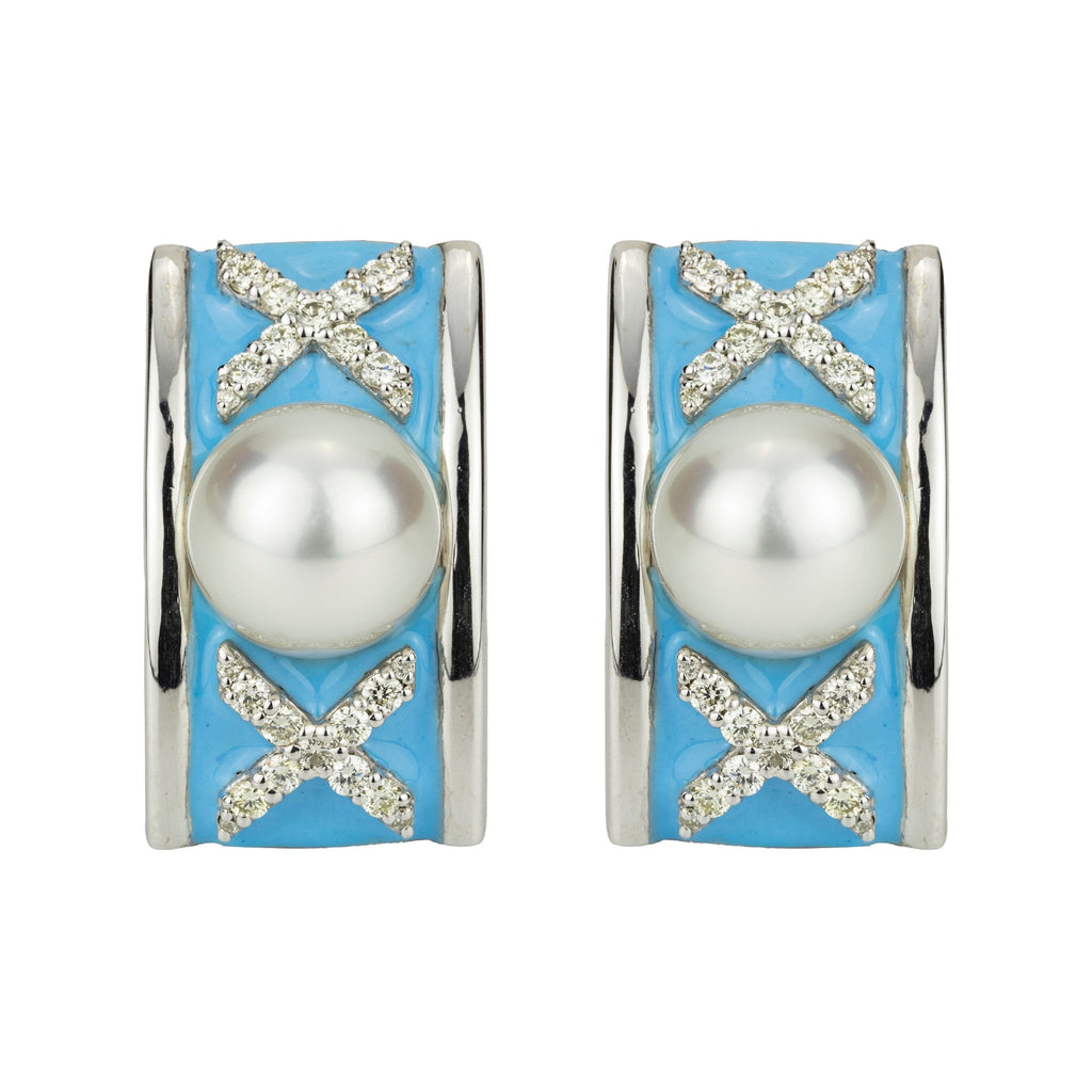 Repair - Earrings - South Sea Pearl And Diamond (enamel) (299DS)