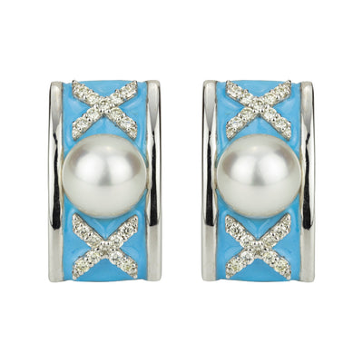 Repair - Earrings - South Sea Pearl And Diamond (enamel) (299DS)
