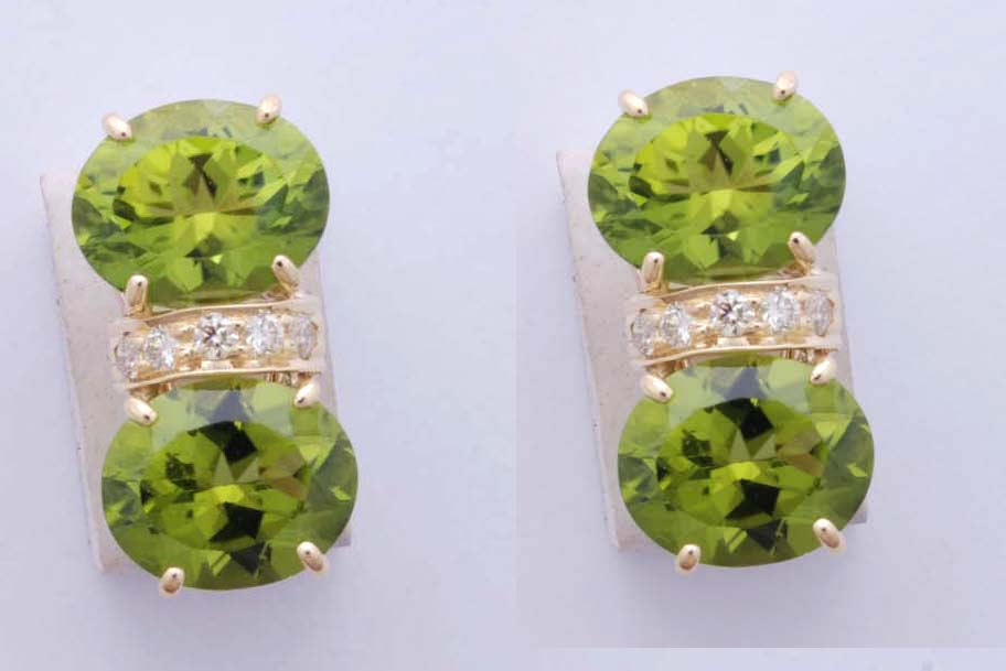 Repair - Earrings - Peridot and Diamond in 18K Gold (1878I)