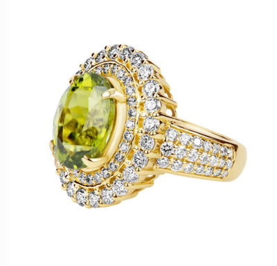 Repair - Ring - Peridot & Diamond in 18K Gold (2381A)