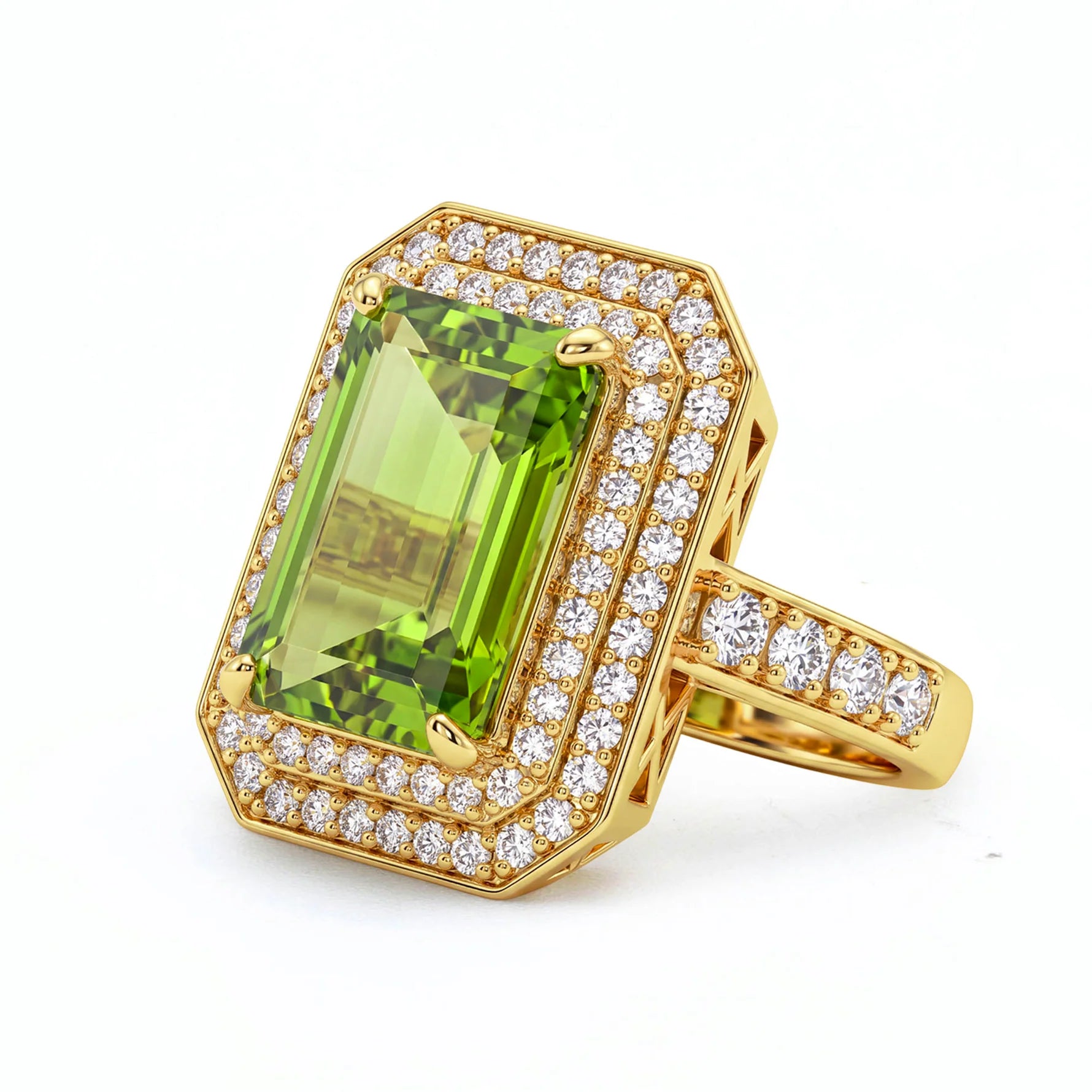 Repair - Ring - Peridot &amp; Diamond in 18K Gold (2462E)