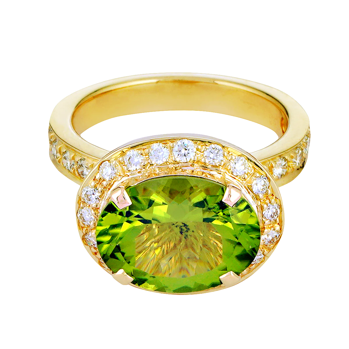 Repair - Ring - Peridot and Diamond in 18K Gold (2222E)