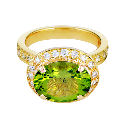 Repair - Ring - Peridot and Diamond in 18K Gold (2222E)