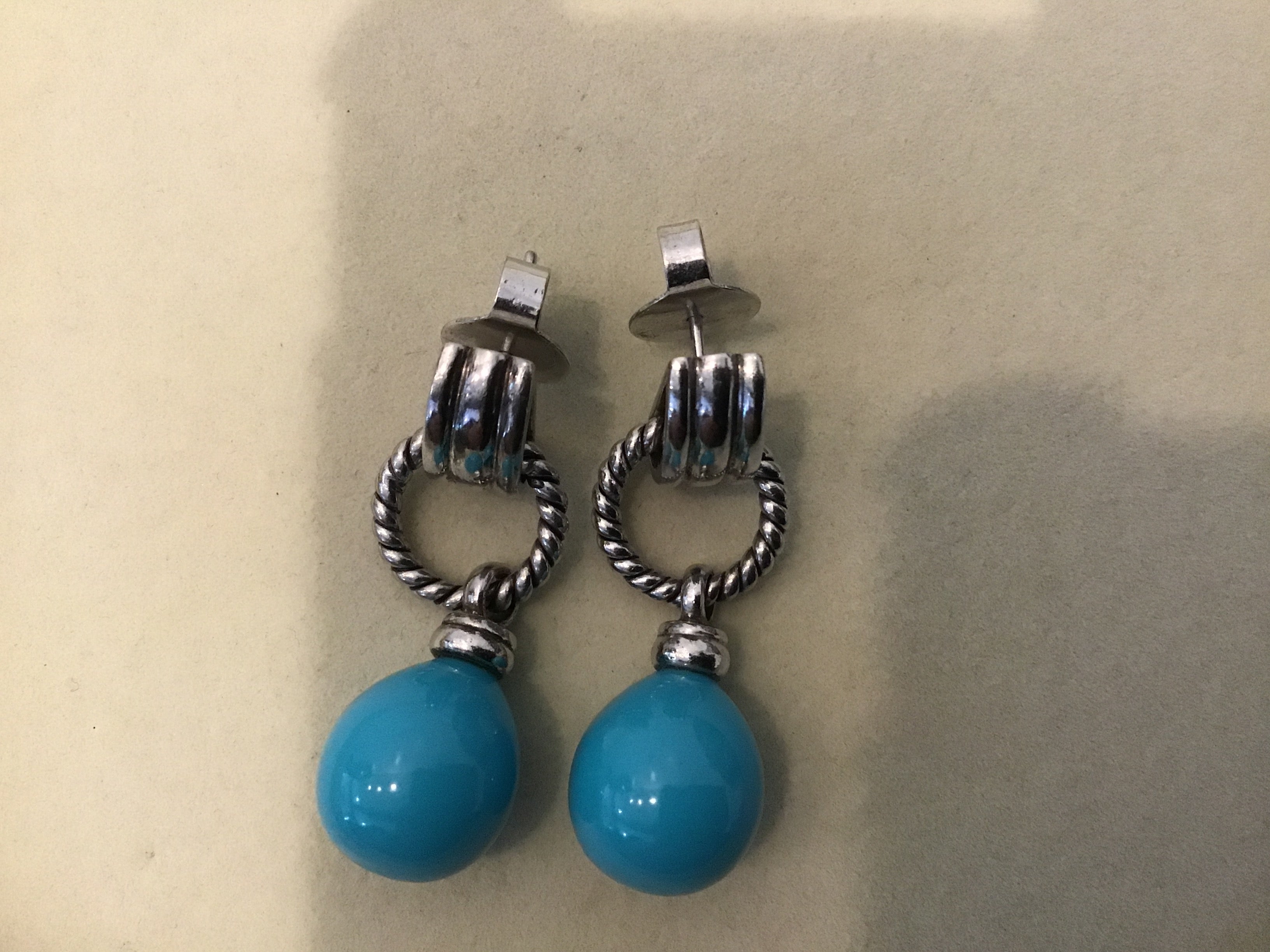 Repair - Earrings - Turquoise in Sterling Silver | Singhvi Jewels
