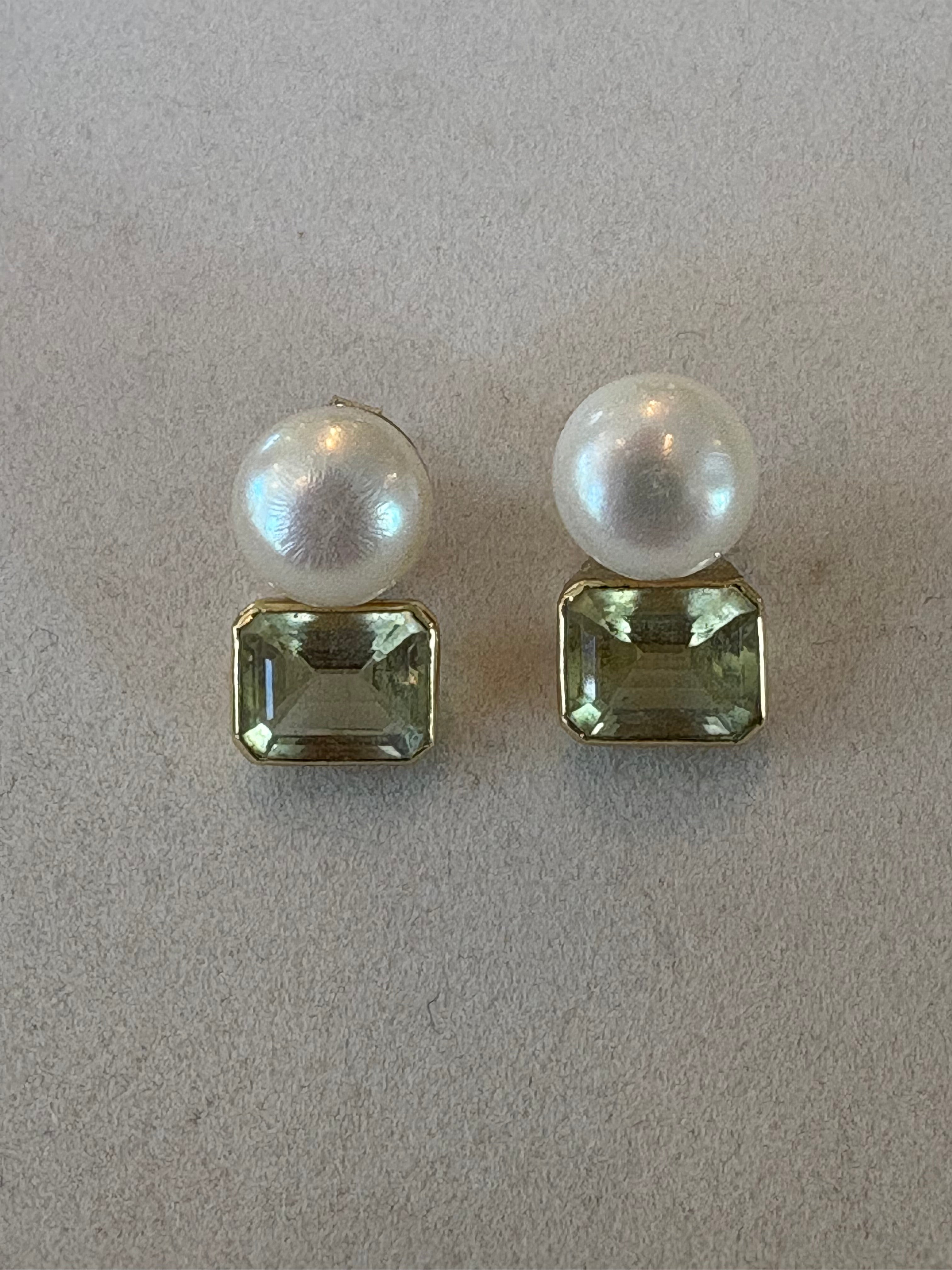 Repair - Earrings - Beryl &amp; Pearl in 18K Gold