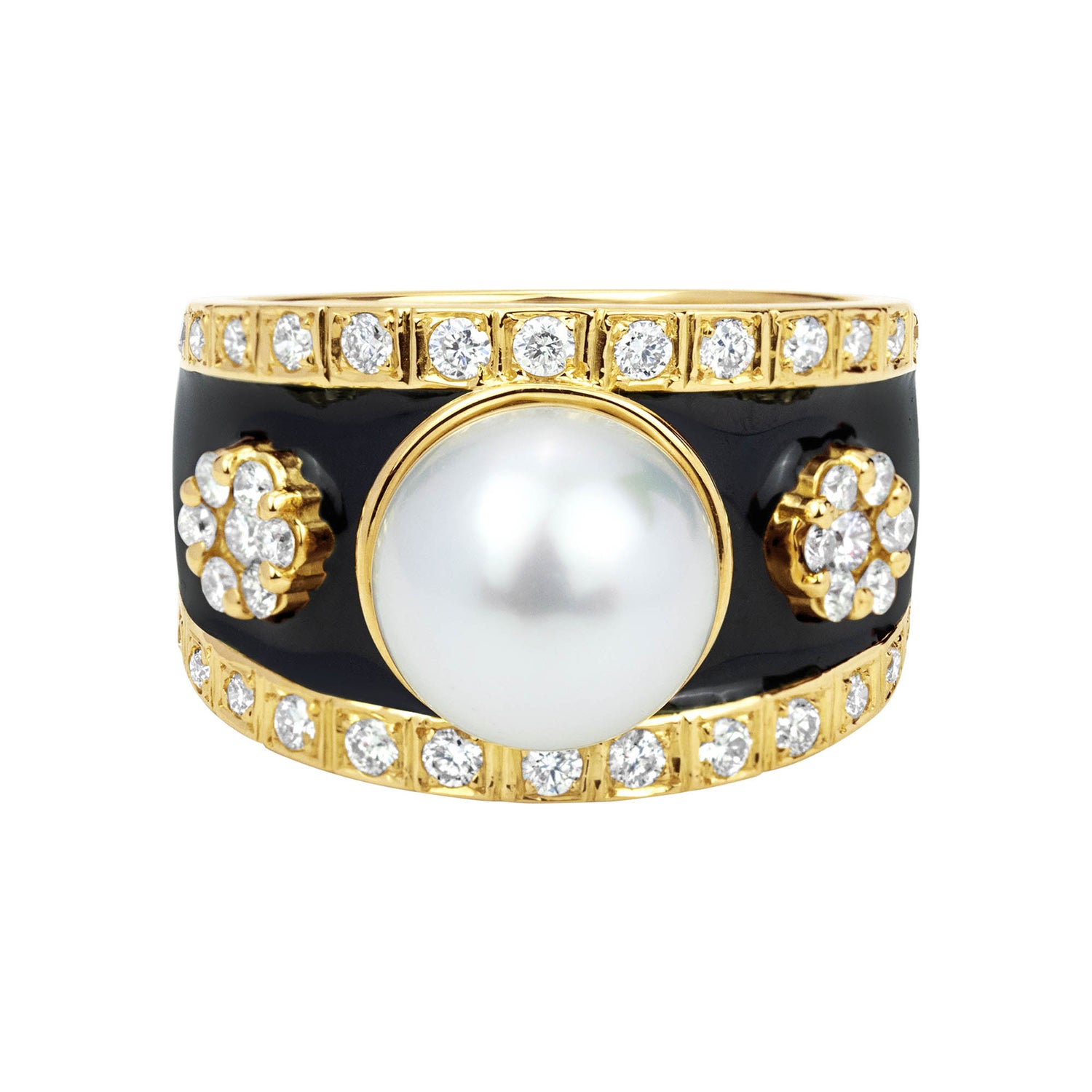 Repair - Ring - South Sea Pearl And Diamond (Enamel) (2323F) | Singhvi Jewels