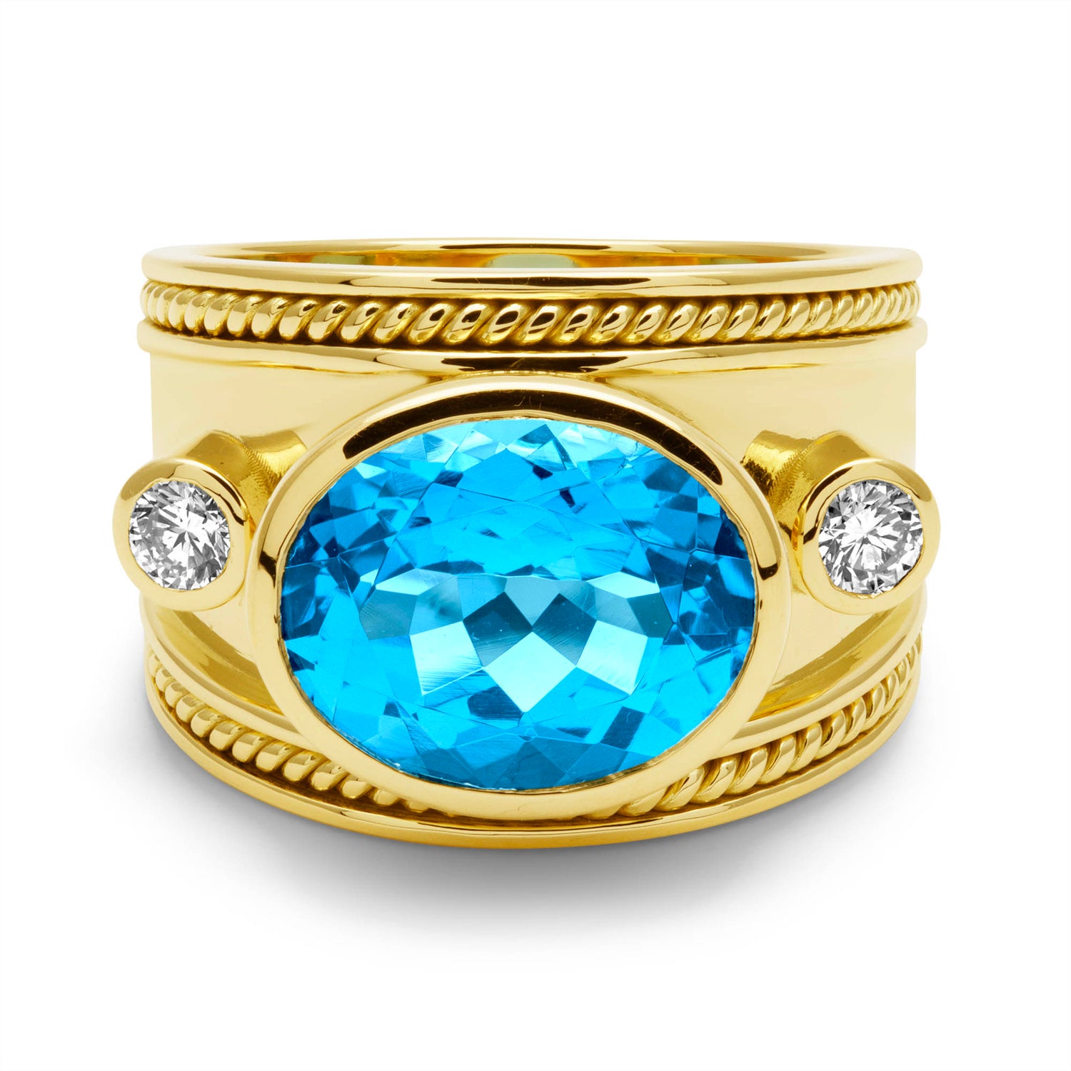 Ring - Blue Topaz And Diamond | Singhvi Jewels