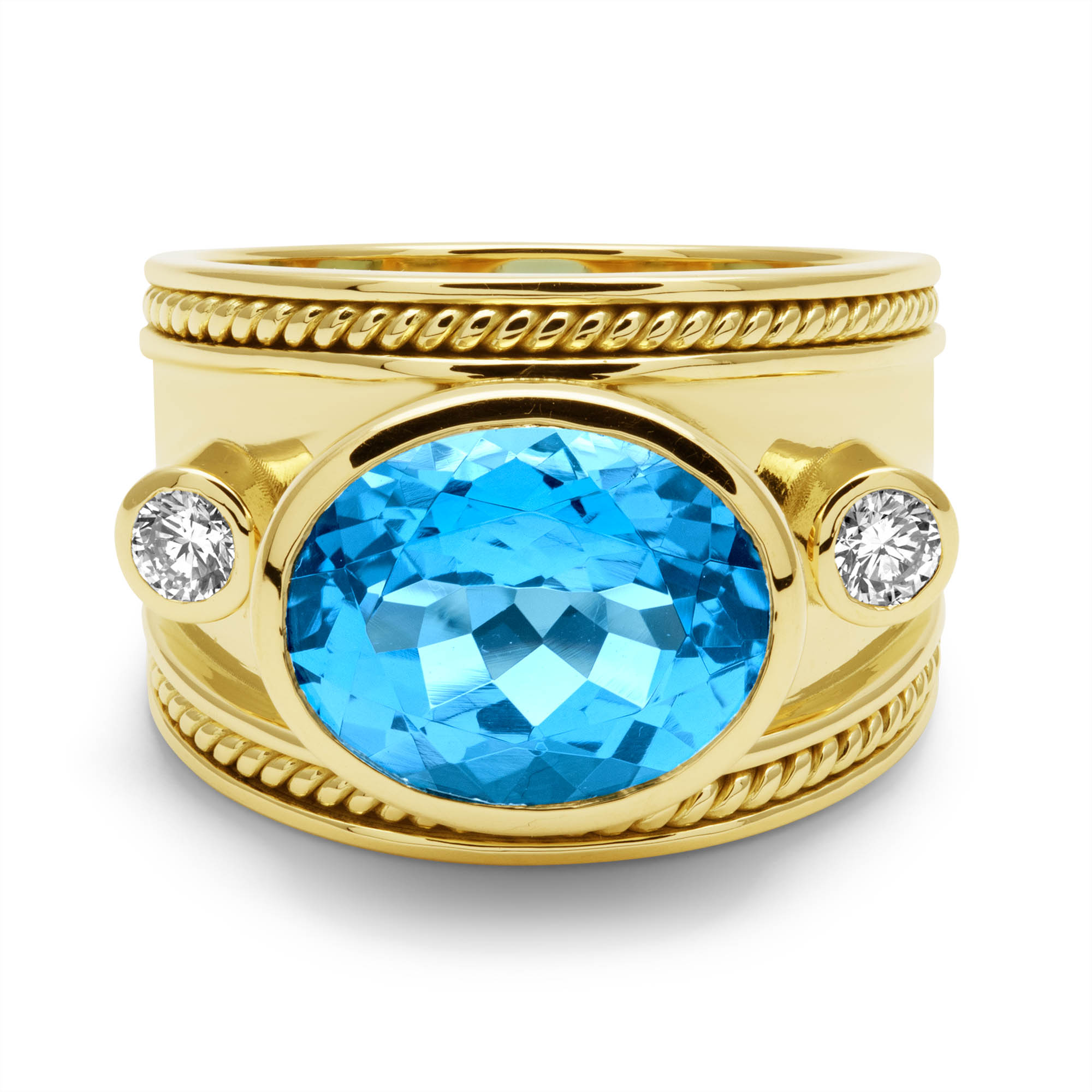 Ring - Blue Topaz And Diamond | Singhvi Jewels