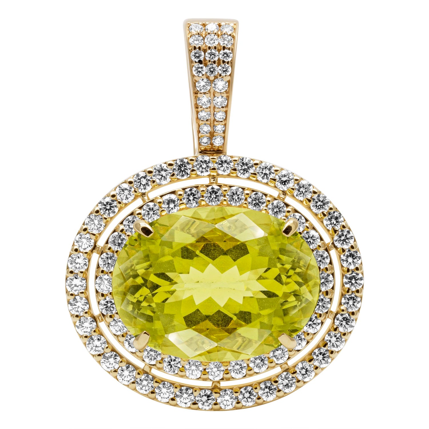 Pendant - Lemon Quartz And Diamond (2404C) | Singhvi Jewels