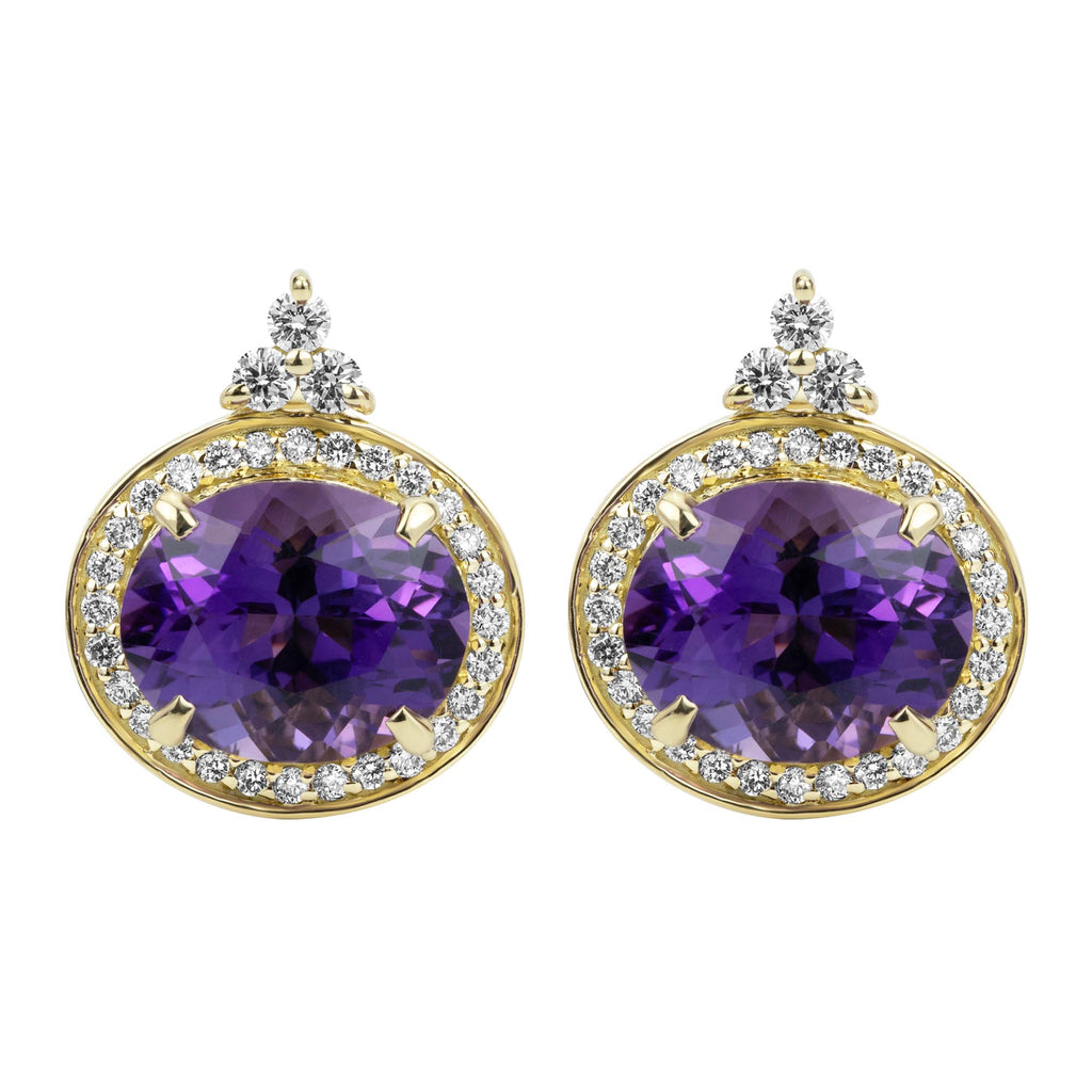 Earrings - Amethyst And Diamond
